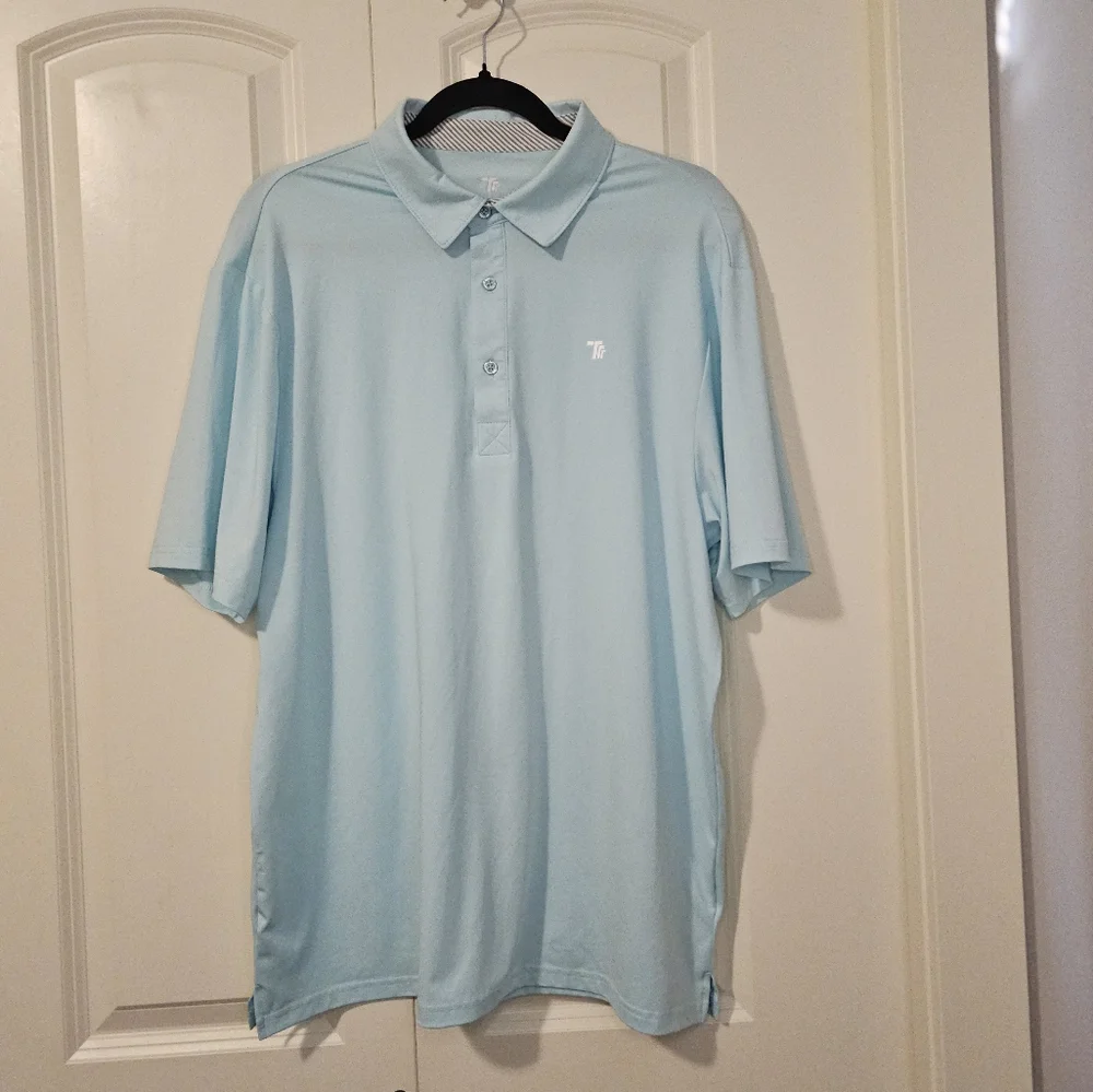TBMPOY Men's Light Mint Green Short Sleeve Polo Golf Shirt SZ 2XL - Picture 1 of 5